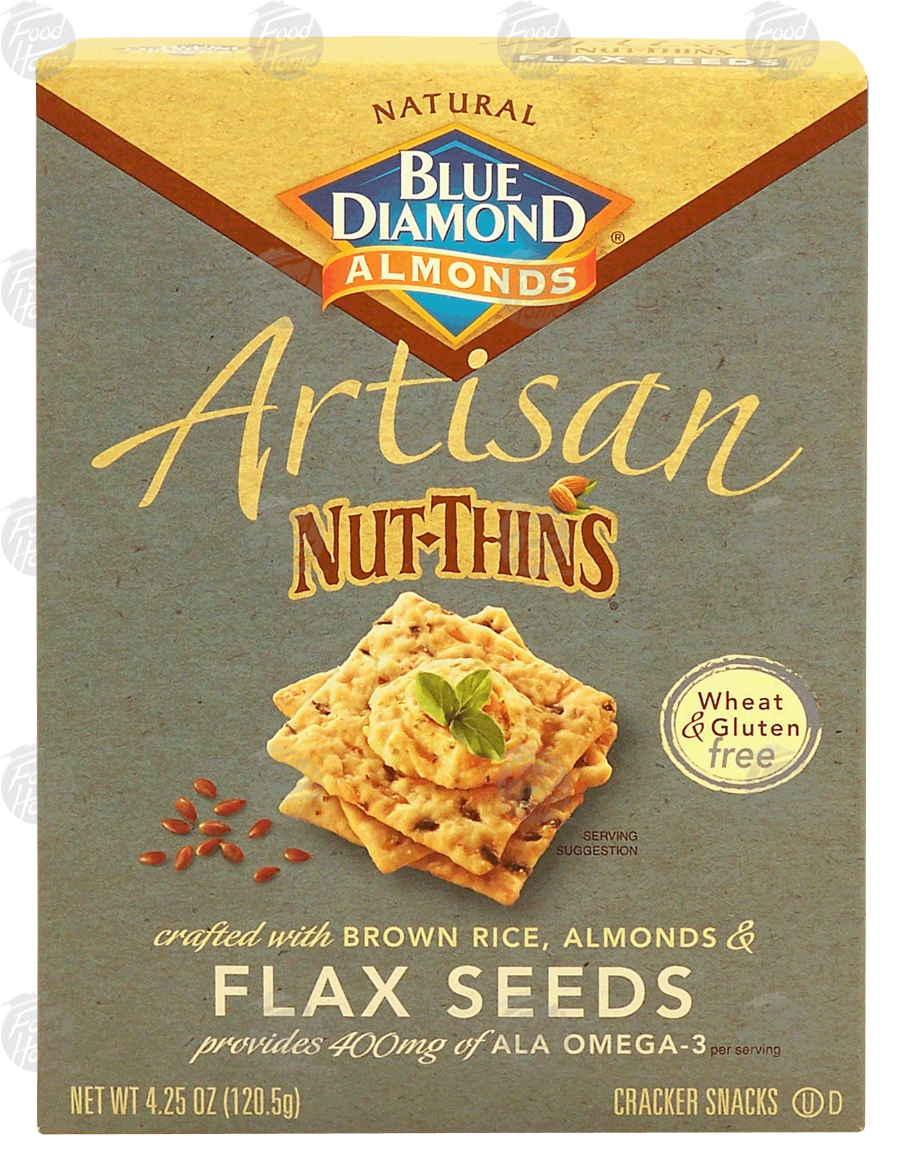 Blue Diamond Artisan nut-thins; almonds, crackers crafted with brown rice, almonds & flax seeds, wheat & gluten free Full-Size Picture